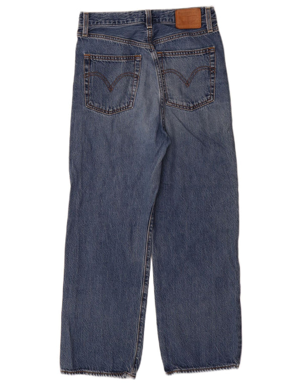 Levi's Womens Ribcage High Waist Straight Jeans W27 L27 Blue Cotton