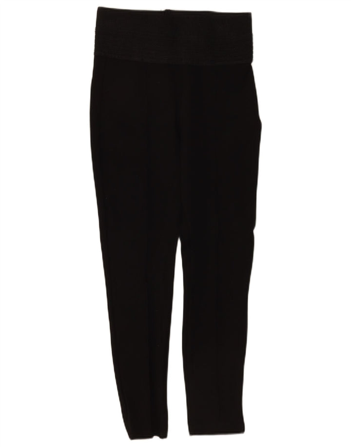 Zara Womens Crop Leggings UK 12 Médio Preto Poliéster