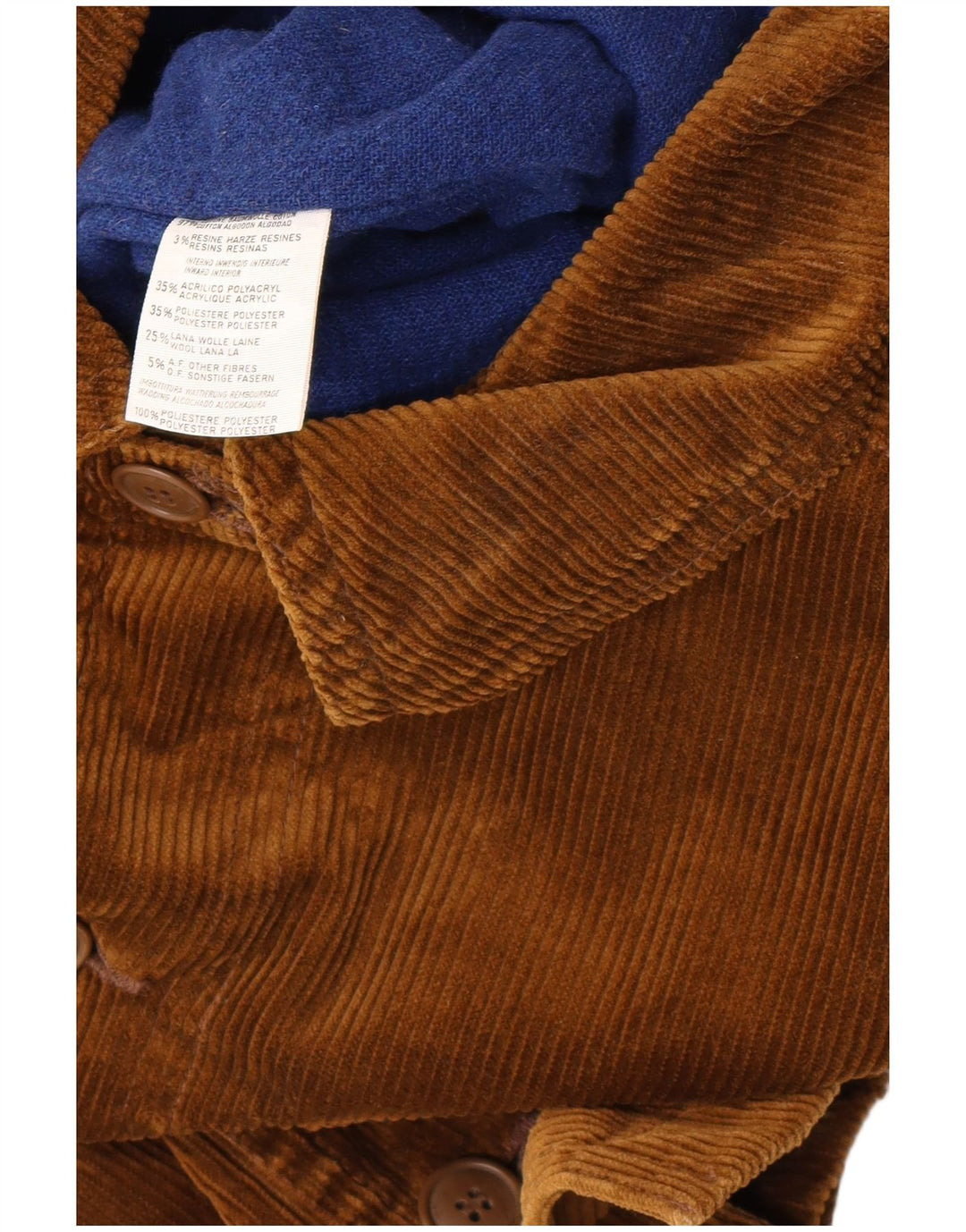 Jaqueta masculina de veludo Benetton UK 38 algodão cáqui médio