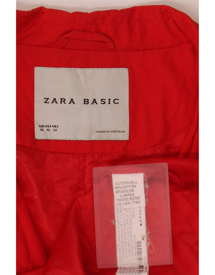 Jaqueta militar feminina Zara UK 18 XL algodão vermelho