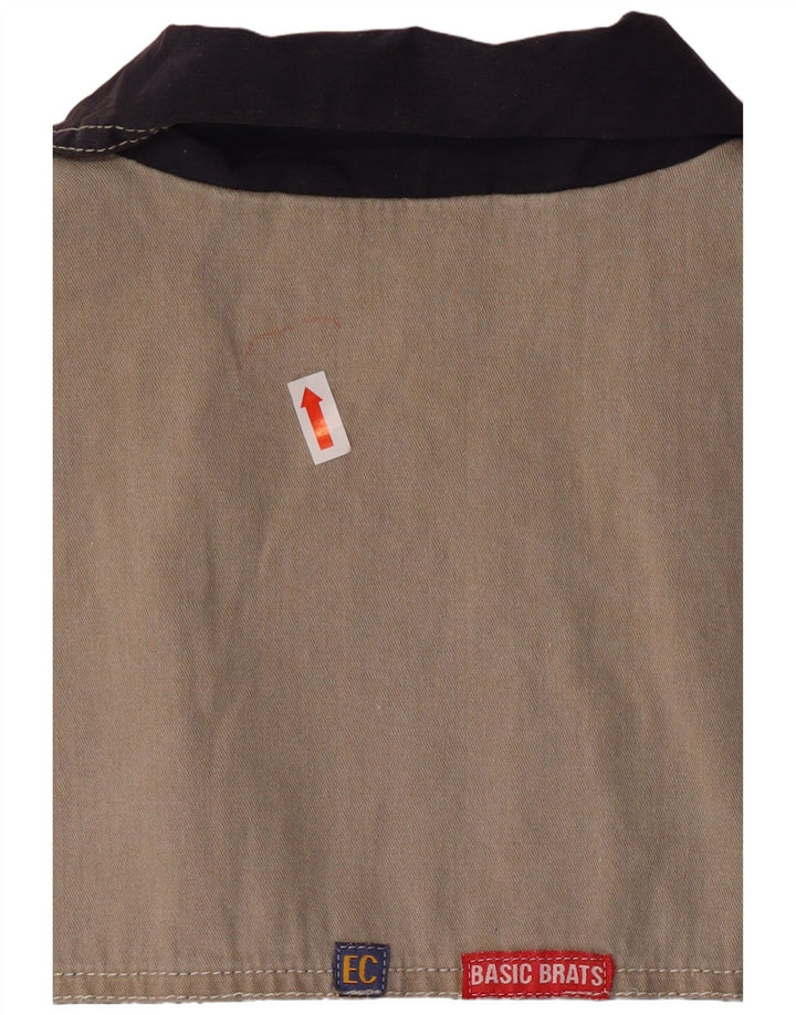 Jaqueta utilitária masculina Enrico Coveri UK 40 grande bloco colorido azul marinho