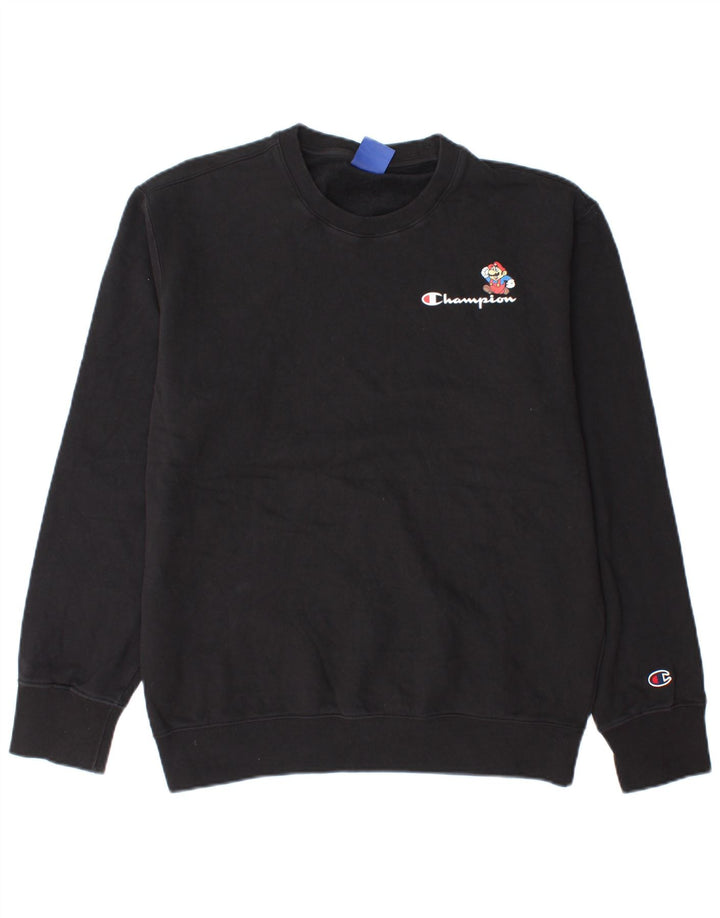 Champion moletom gráfico masculino jumper grande algodão preto
