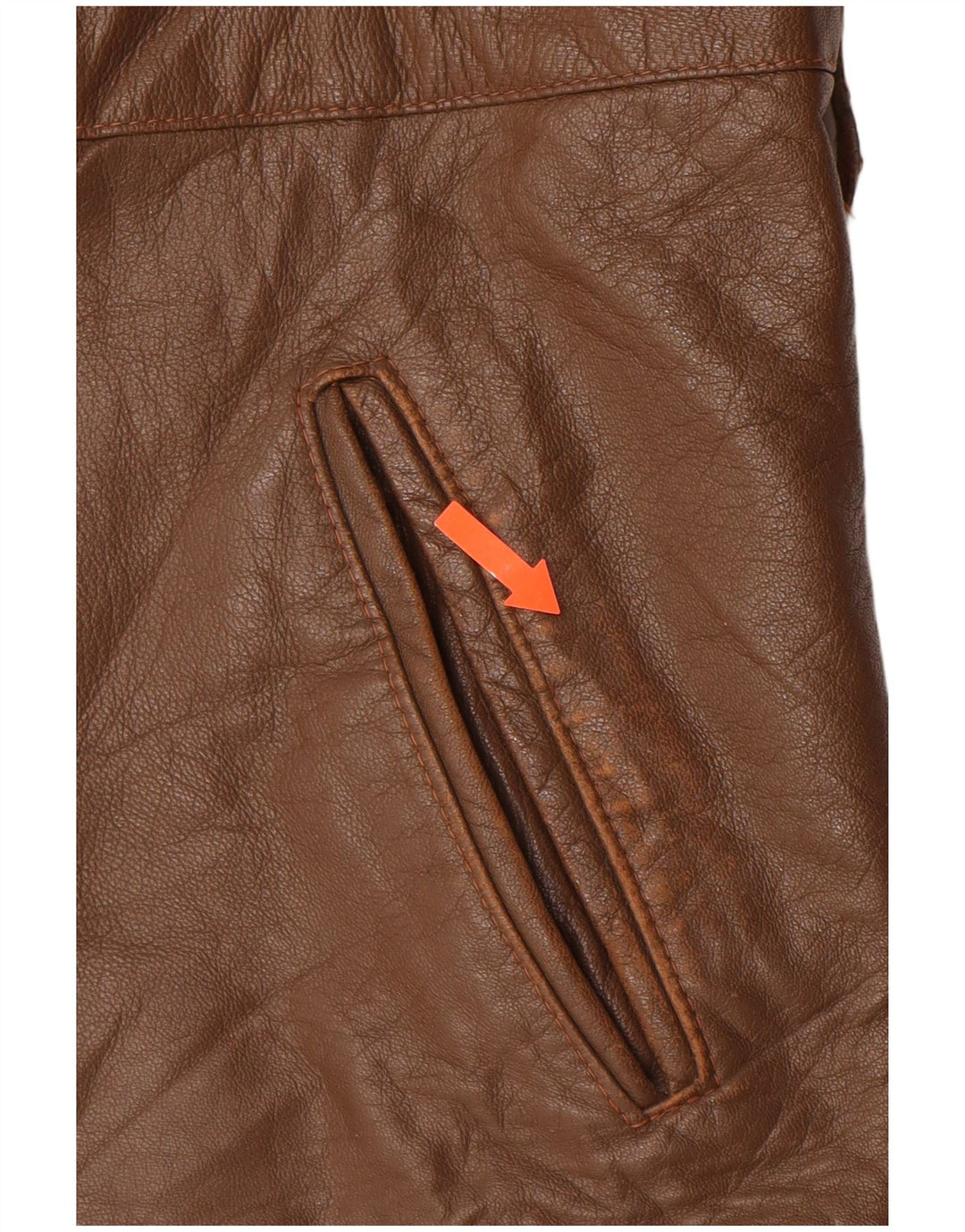 Jaqueta de couro masculina VINTAGE IT 52 XL marrom