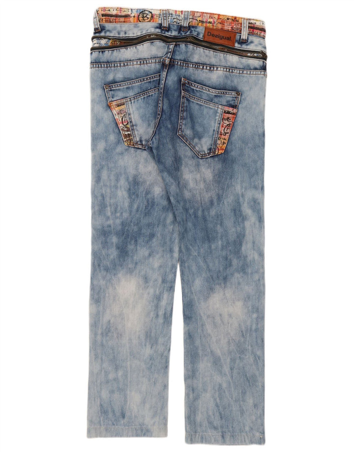 Desigual Calça Jeans Reta Masculina W32 L30 Azul Algodão