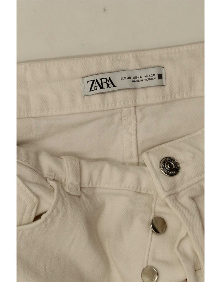 Calça jeans reta feminina Zara EU 38 pequena W28 L26 branca