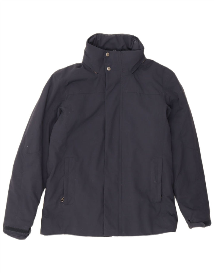 Jaqueta corta-vento masculina Slam com capuz UK 36 nylon azul marinho pequeno