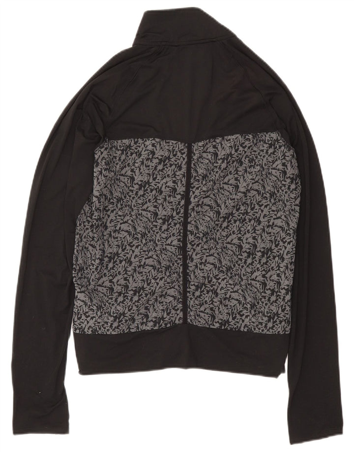 Adidas Womens Abstract Pattern Tracksuit Top Jacket UK 10 Pequeno Preto