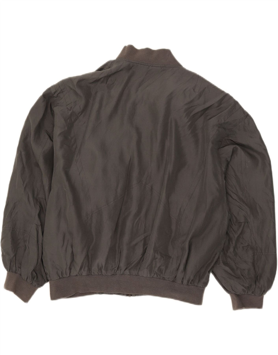 Jaqueta bomber masculina vintage UK 38 seda cinza médio