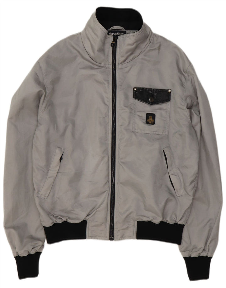 Jaqueta de chuva masculina Refrigiwear UK 40 poliéster cinza grande