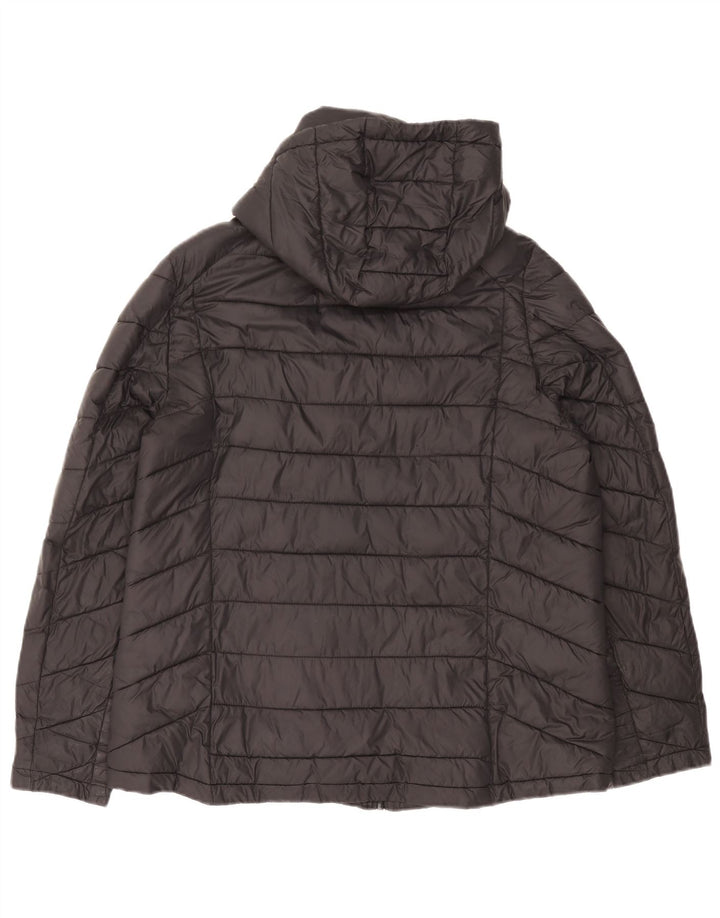 Jaqueta acolchoada com capuz feminina Fat Face UK 16 grande nylon preto