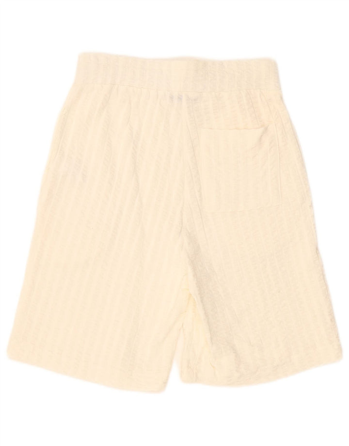 Zara Shorts esportivos masculinos pequenos de algodão listrado branco