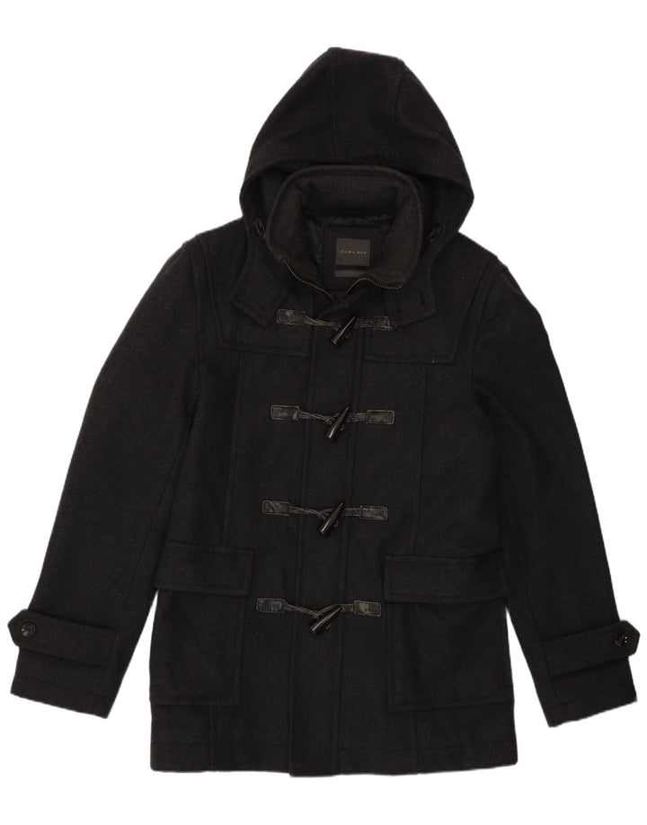 Jaqueta Duffle com Capuz Masculino Zara Reino Unido 38 Cinza Médio