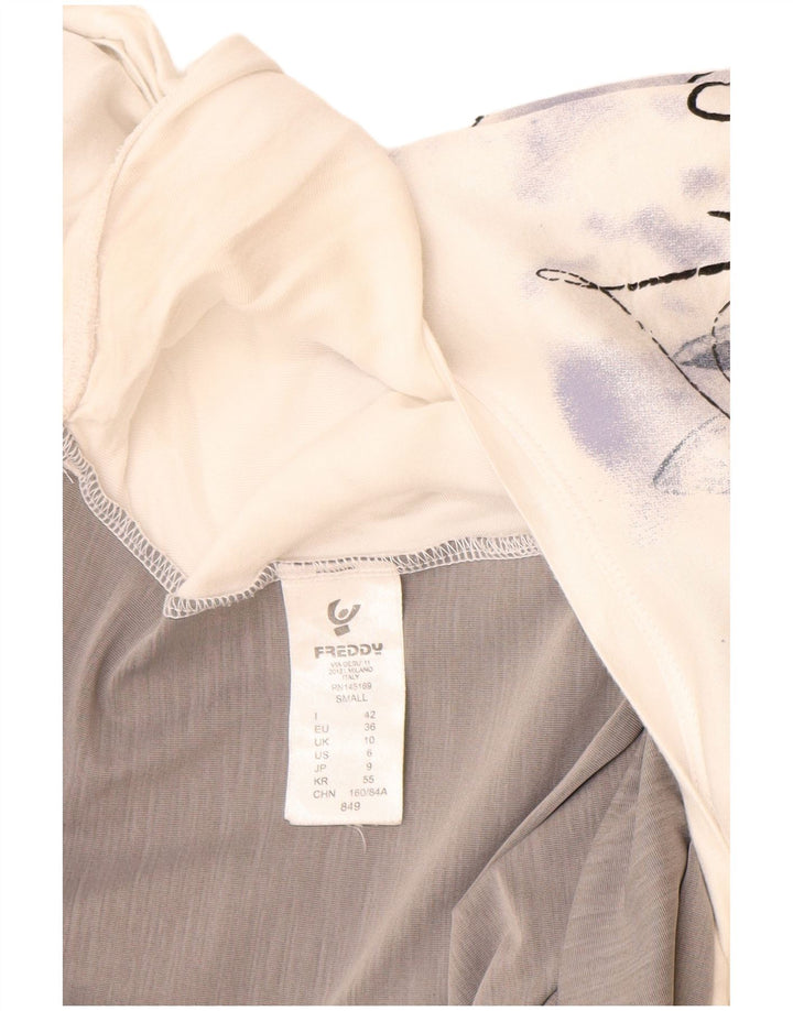 Camiseta feminina Freddy com estampa grande grande Reino Unido 10 bloco colorido branco pequeno