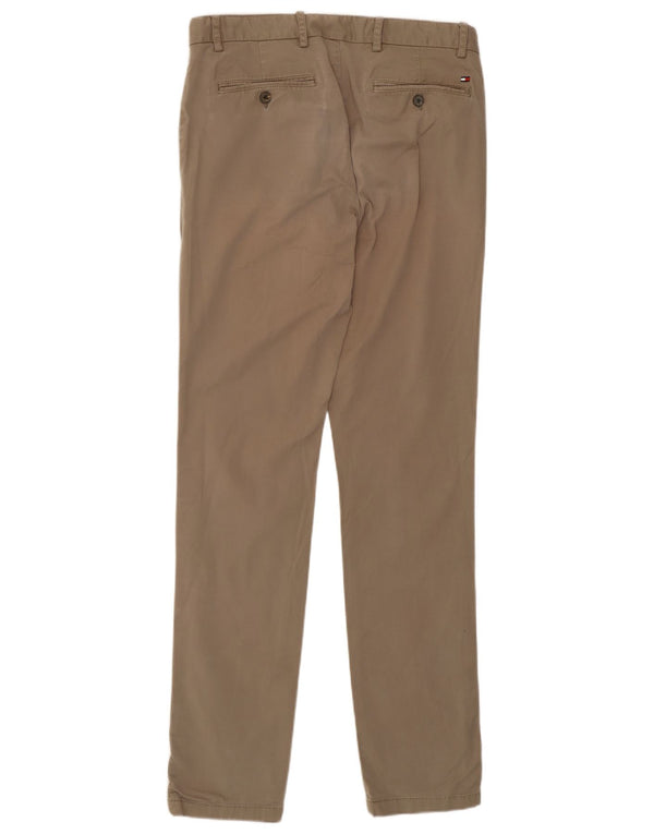 Tommy Hilfiger Mens Slim Chino Calças W32 L34 Algodão Bege