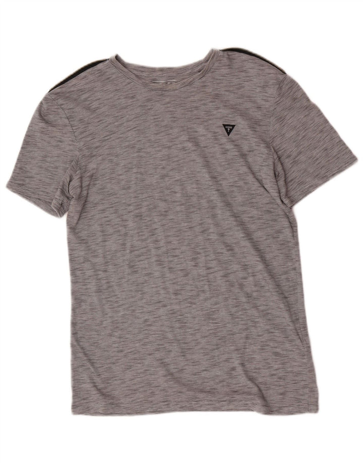 Camiseta masculina Guess grande poliéster manchado cinza