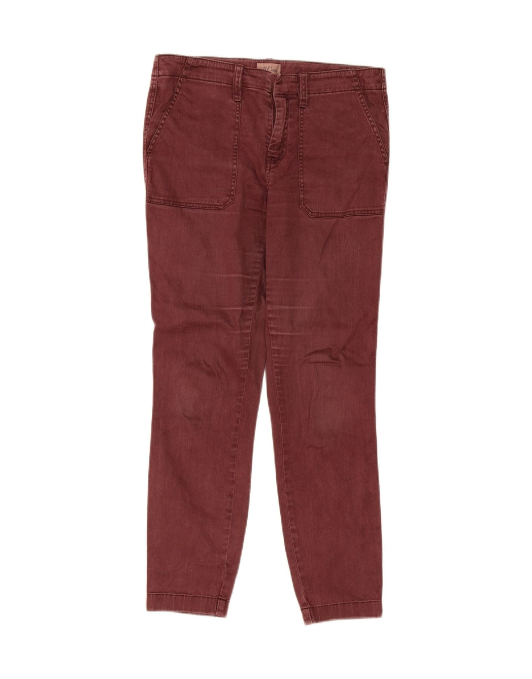 J. CREW Womens Slim Chino Trousers W28 L28 Burgundy Cotton Vintage J. Crew and Second-Hand J. Crew from Messina Hembry 