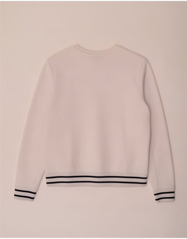 Fila moletom feminino jumper UK 14 médio algodão branco