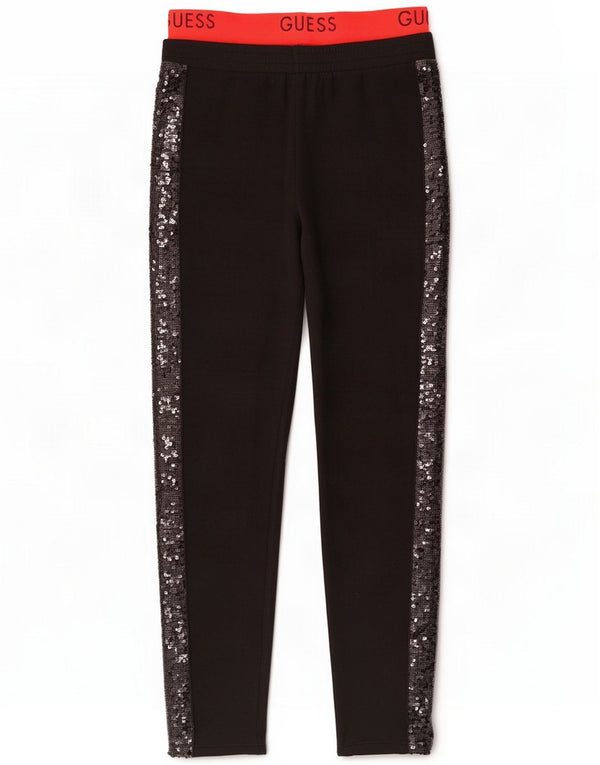 Guess Girls Graphic Tracksuit Trousers 13-14 Years Black Colourblock