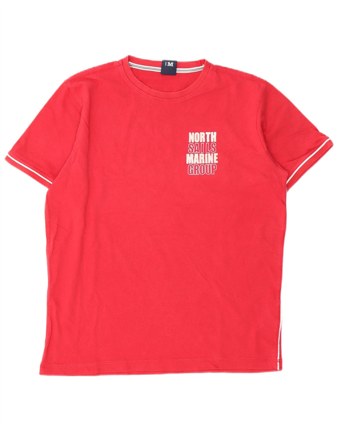 Camiseta gráfica masculina North Sails Top médio algodão vermelho