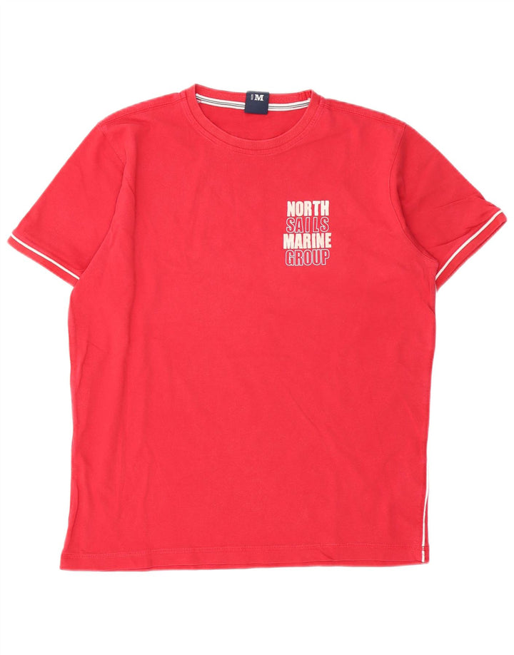 Camiseta gráfica masculina North Sails Top médio algodão vermelho