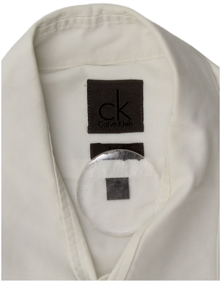 Camisa masculina Calvin Klein tamanho 17 44 XL branca