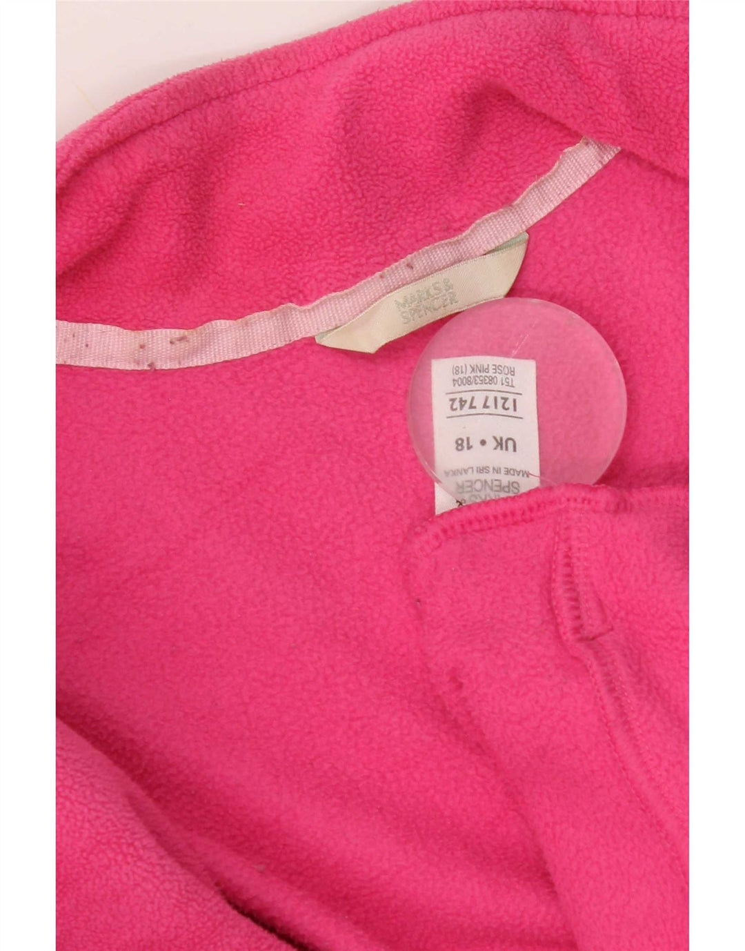 Jaqueta de lã feminina Marks & Spencer Reino Unido 18 XL poliéster rosa