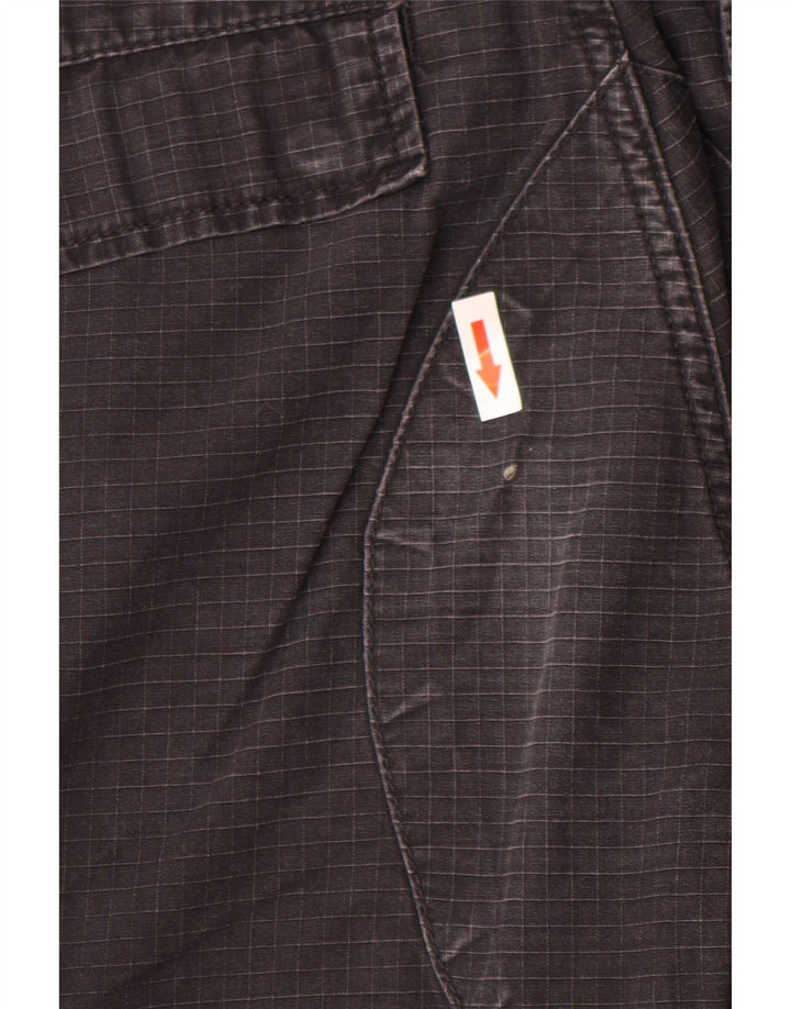 Calça cargo masculina Carhartt reta W29 L32 algodão xadrez preto
