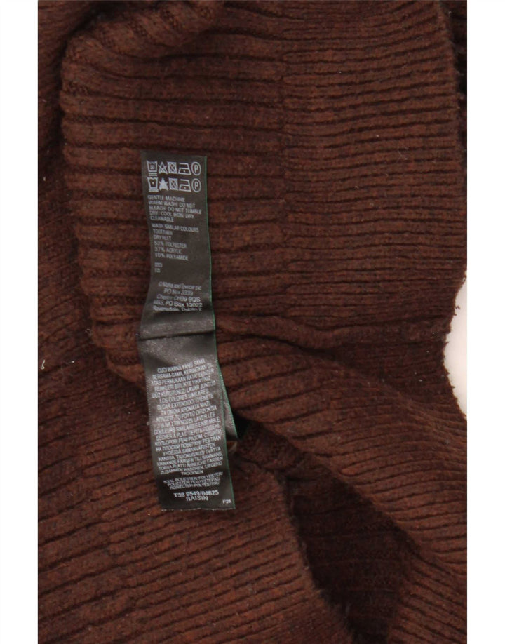 Suéter feminino Marks & Spencer Crop Cardigan Reino Unido 10 pequeno poliéster marrom