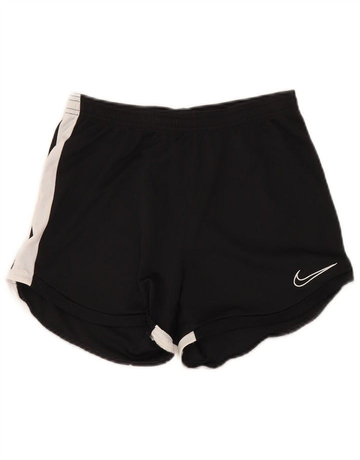 Shorts esportivos femininos Nike UK 10 pequenos pretos colorblock poliéster
