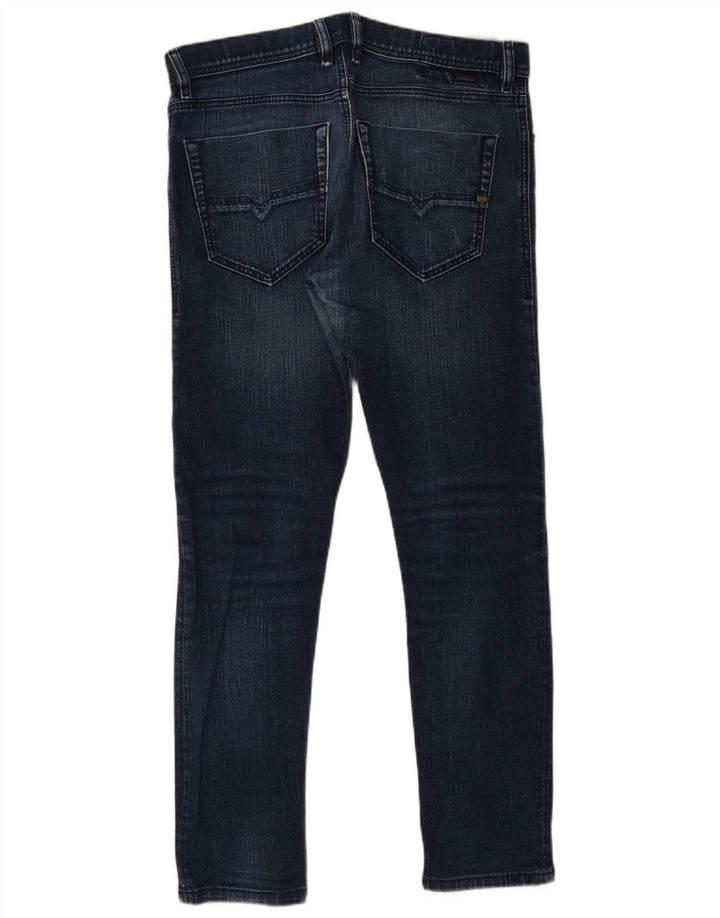 Diesel Mens Slim Jeans W32 L28 Azul Marinho Algodão
