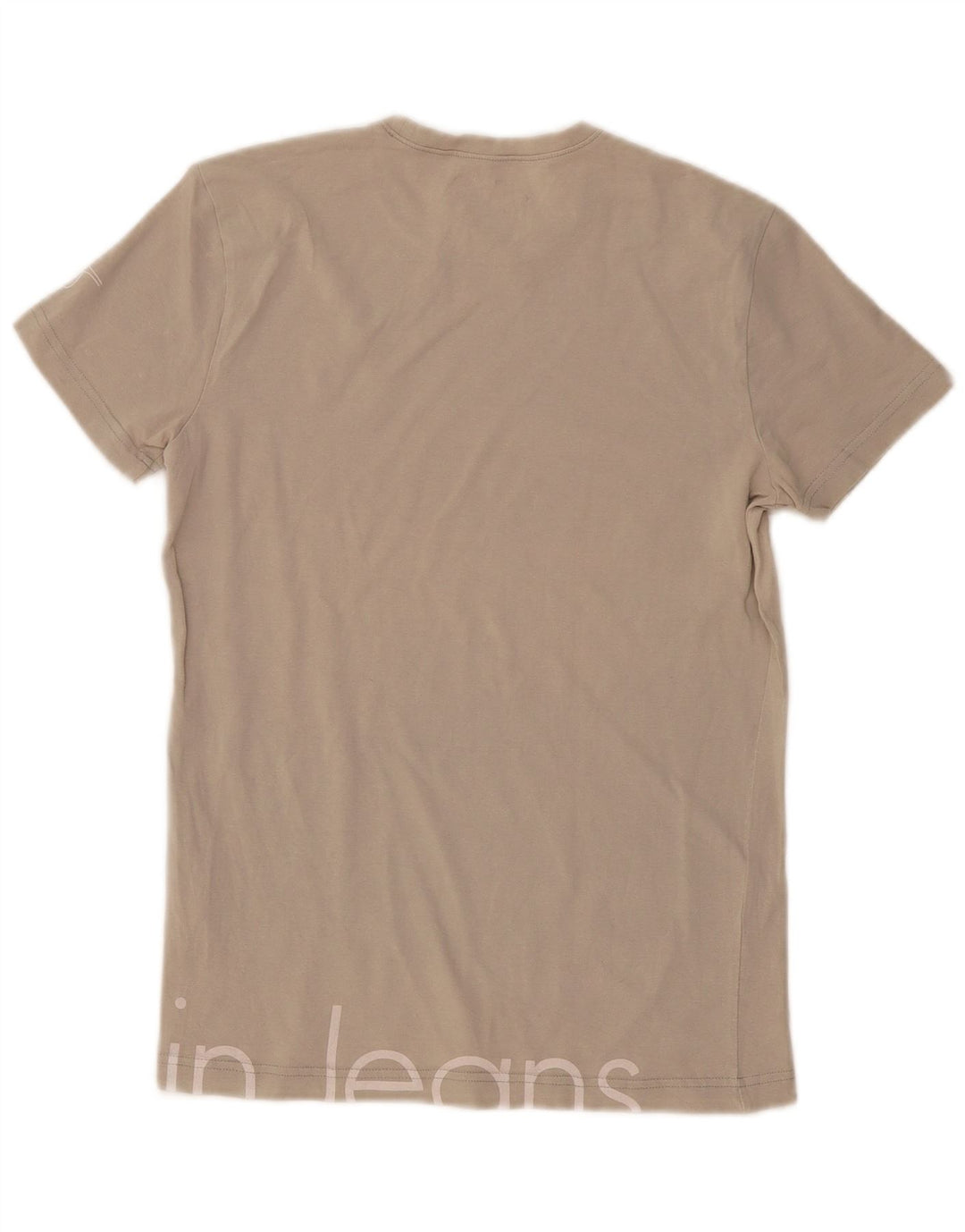 Camiseta masculina Calvin Klein com estampa gráfica pequena de algodão off white