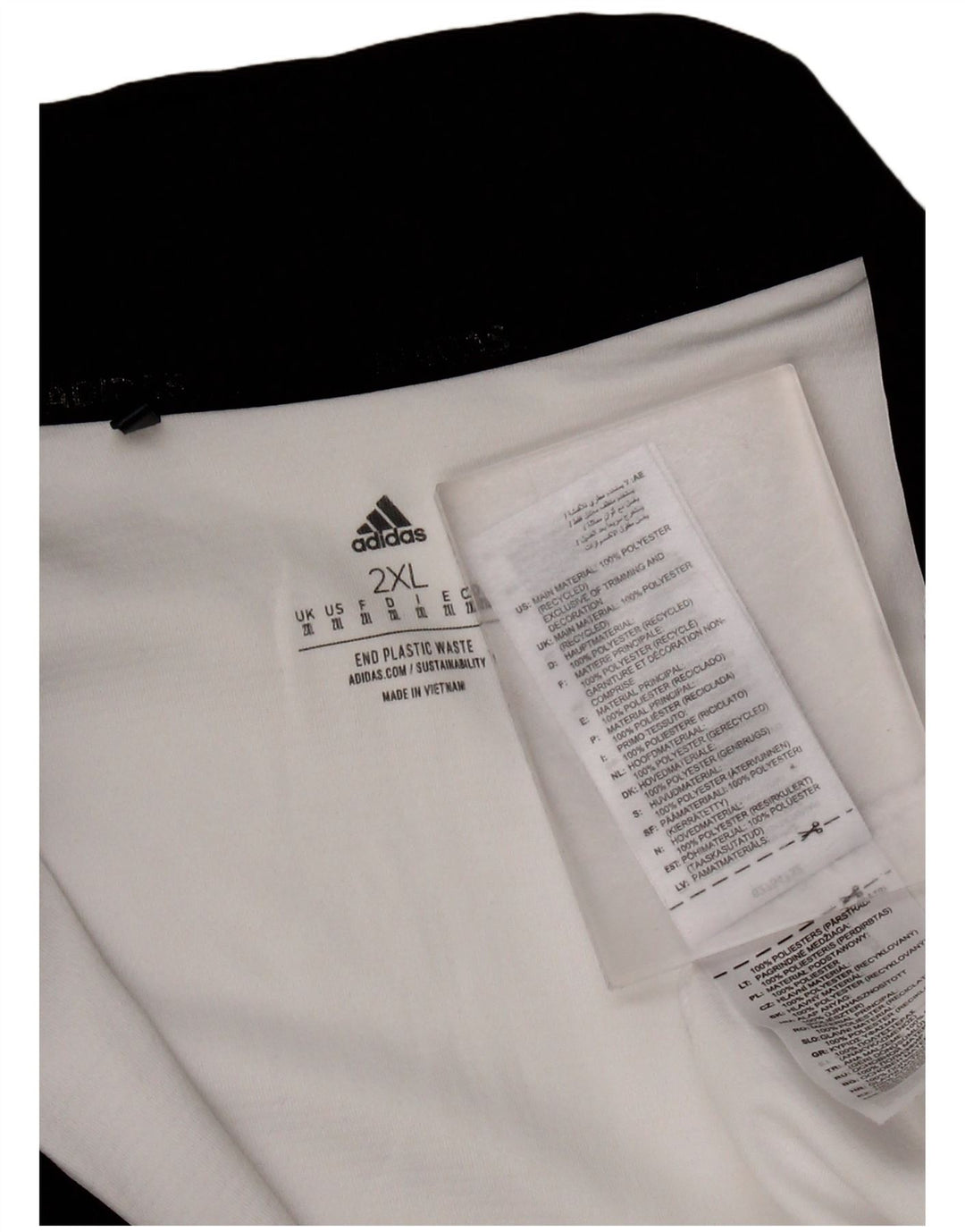 ADIDAS Mens Zip Neck Moletom Jumper 2XL Branco Poliéster