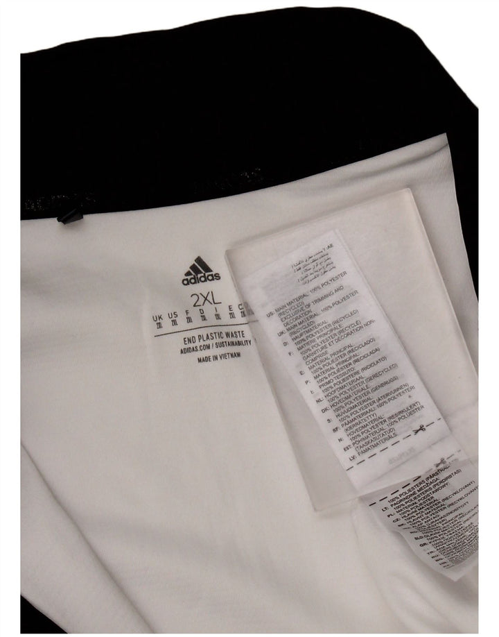 ADIDAS Mens Zip Neck Moletom Jumper 2XL Branco Poliéster