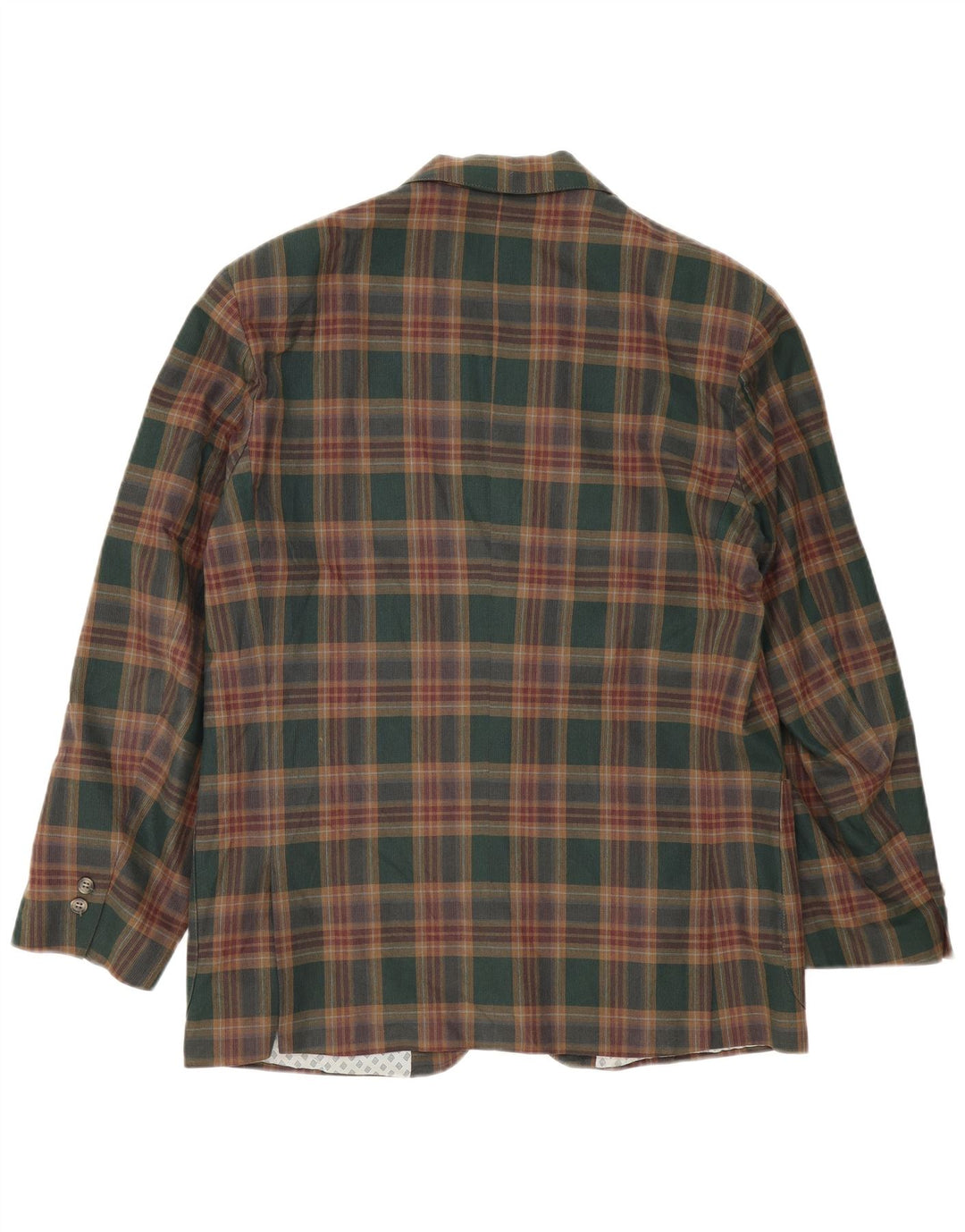 Jaqueta blazer masculina vintage com 2 botões Reino Unido 40 xadrez verde grande