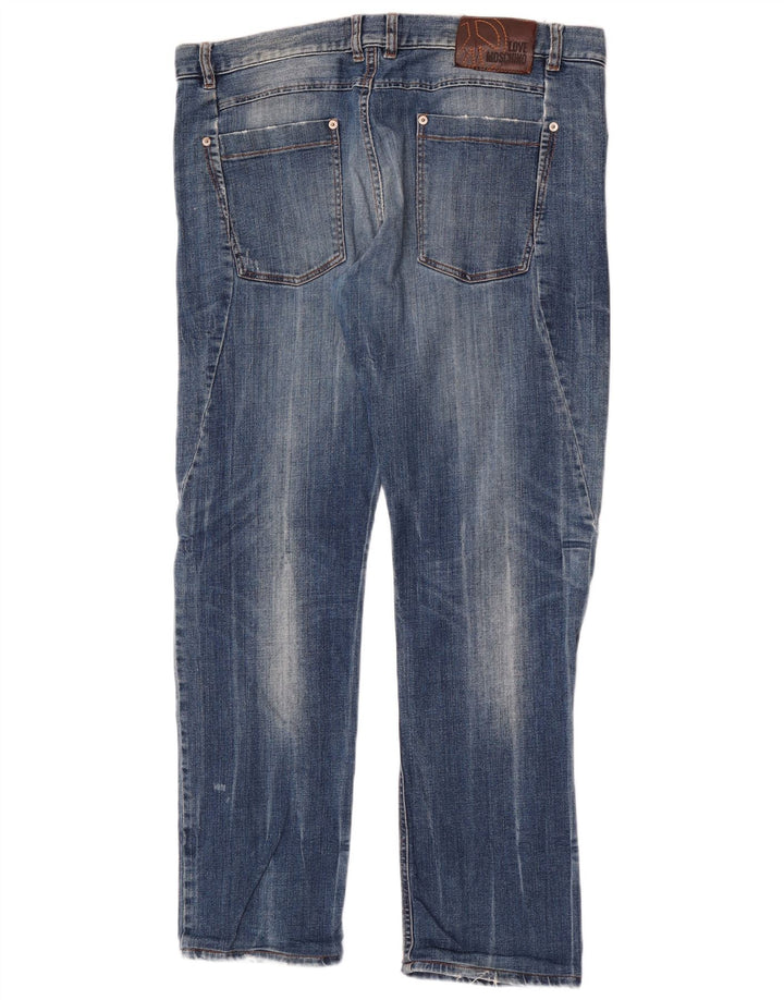 Moschino Mens Slim Jeans W38 L32 Azul Algodão Clássico