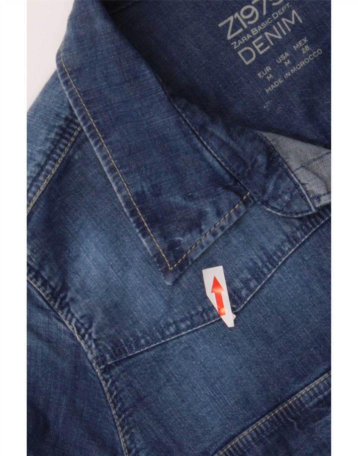 Camisa jeans feminina Zara Reino Unido 12 azul médio