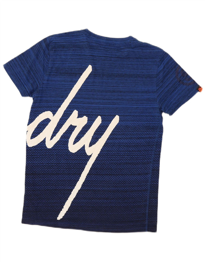 Superdry Mens Regular Graphic T-Shirt Top Médio Algodão Listrado Azul