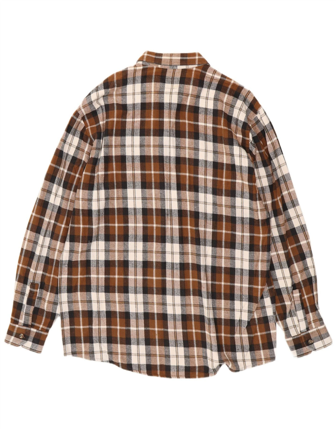 Camisa masculina de flanela EUROPEAN PROJECT grande algodão xadrez marrom