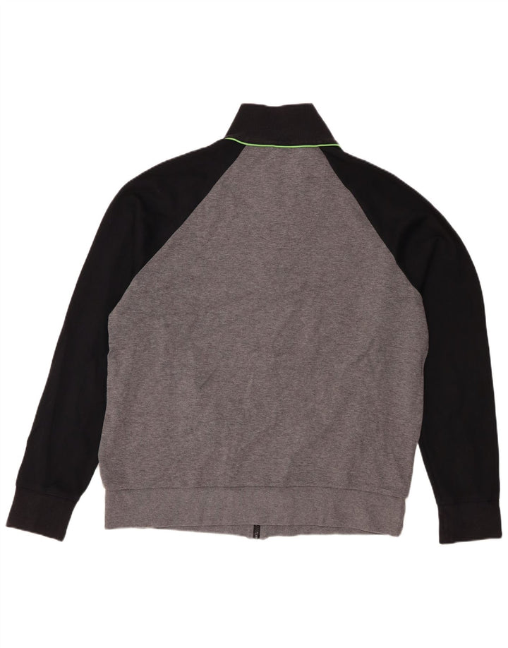 Hugo Boss Jaqueta masculina de agasalho 2XL cinza bloco colorido