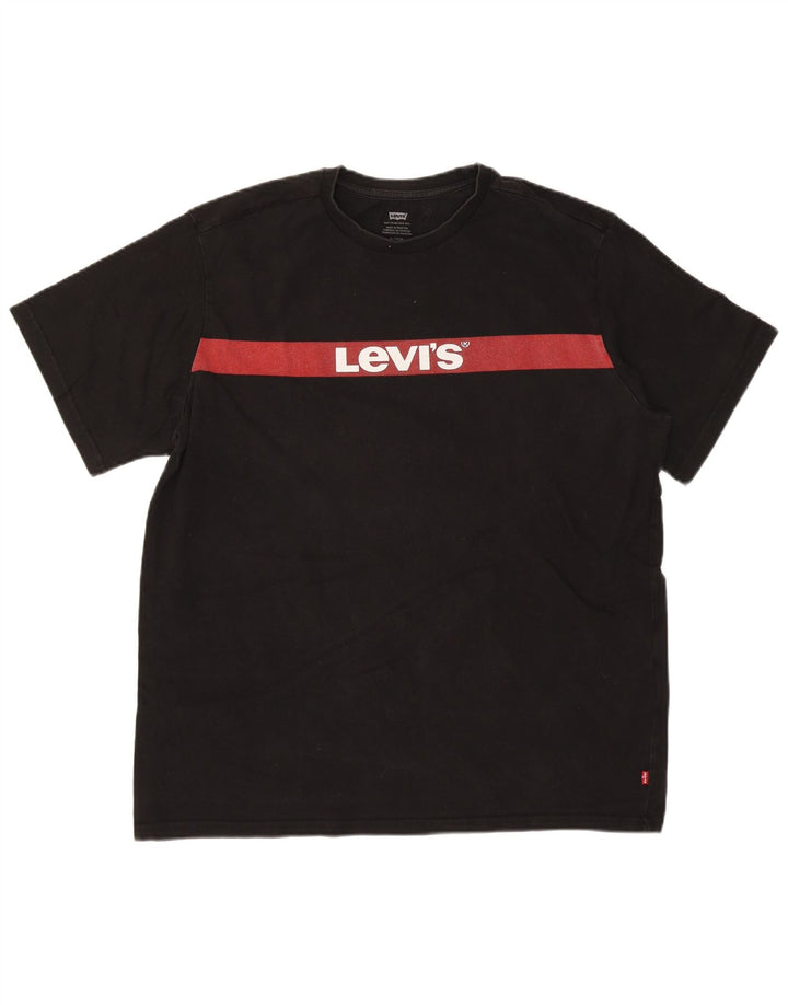 Camiseta gráfica masculina Levi's Top XL algodão preto