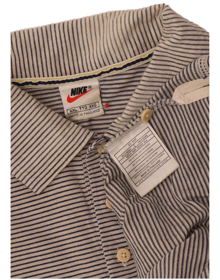 Camisa polo masculina Nike 2XL algodão listrado cinza