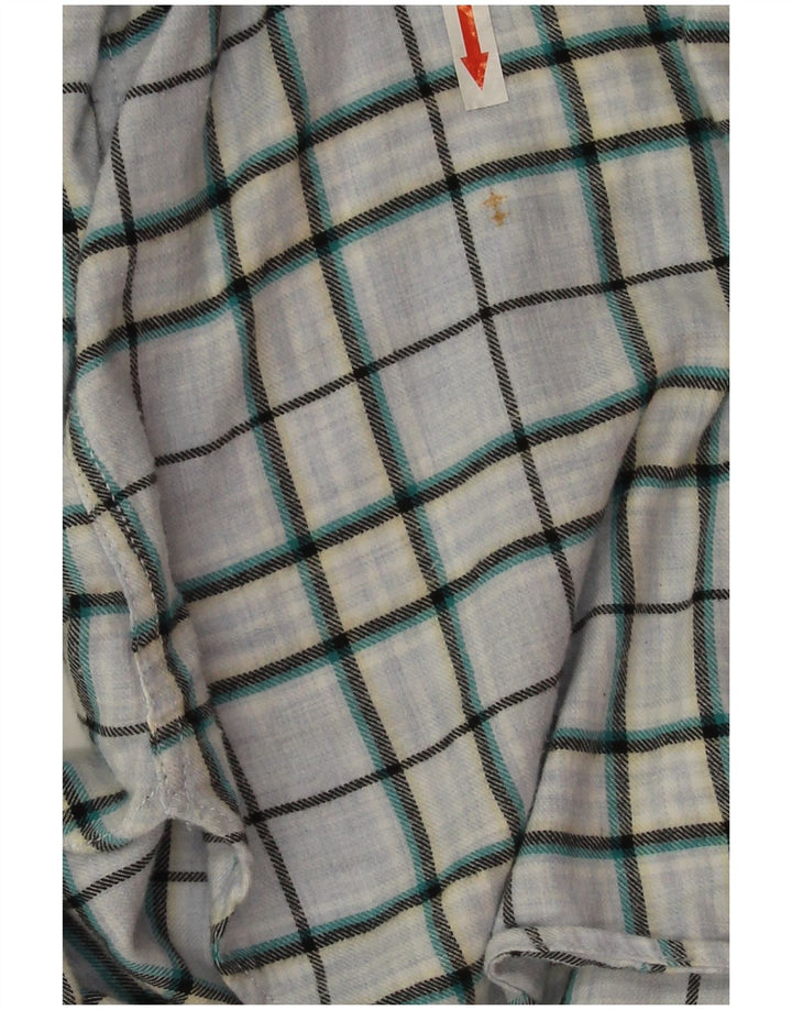 Camisa grande feminina Fat Face UK 14 xadrez azul grande