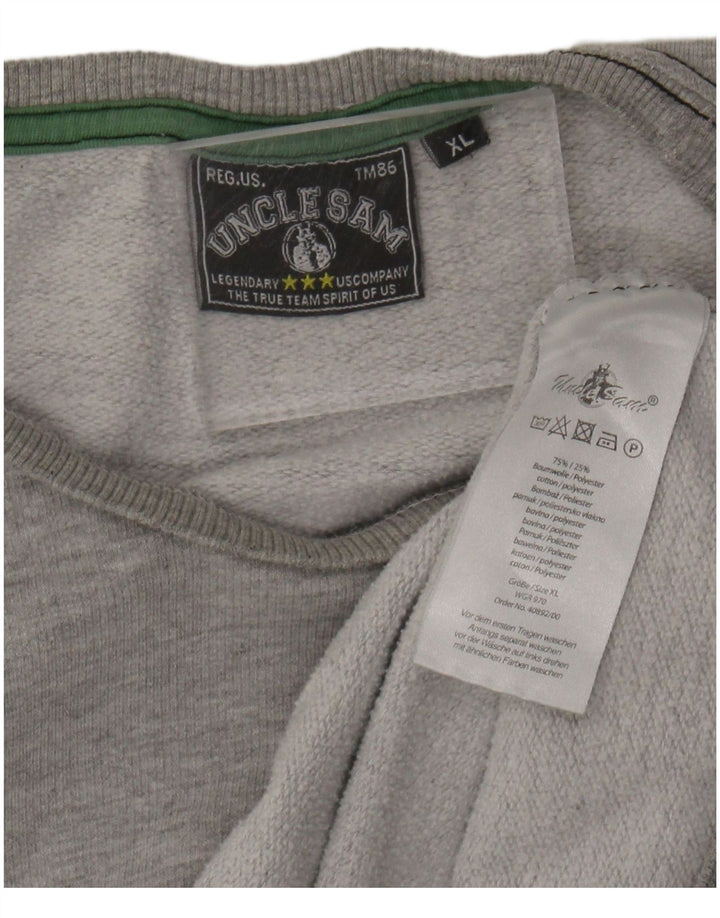 Moletom gráfico masculino UNCLE SAM Jumper XL cinza colorblock algodão