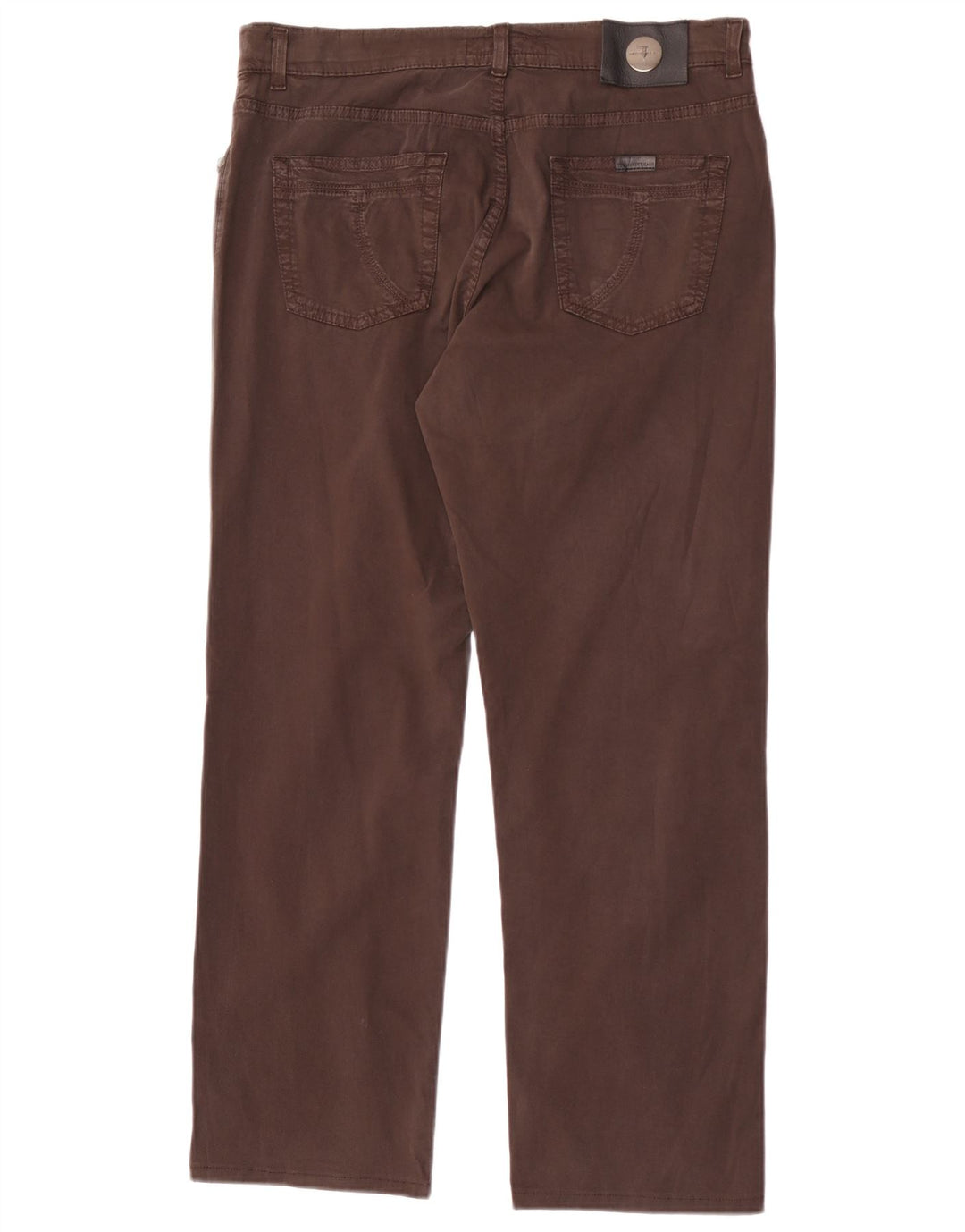 Trussardi Calça jeans reta masculina W35 L30 algodão marrom