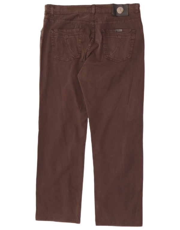 Trussardi Calça jeans reta masculina W35 L30 algodão marrom