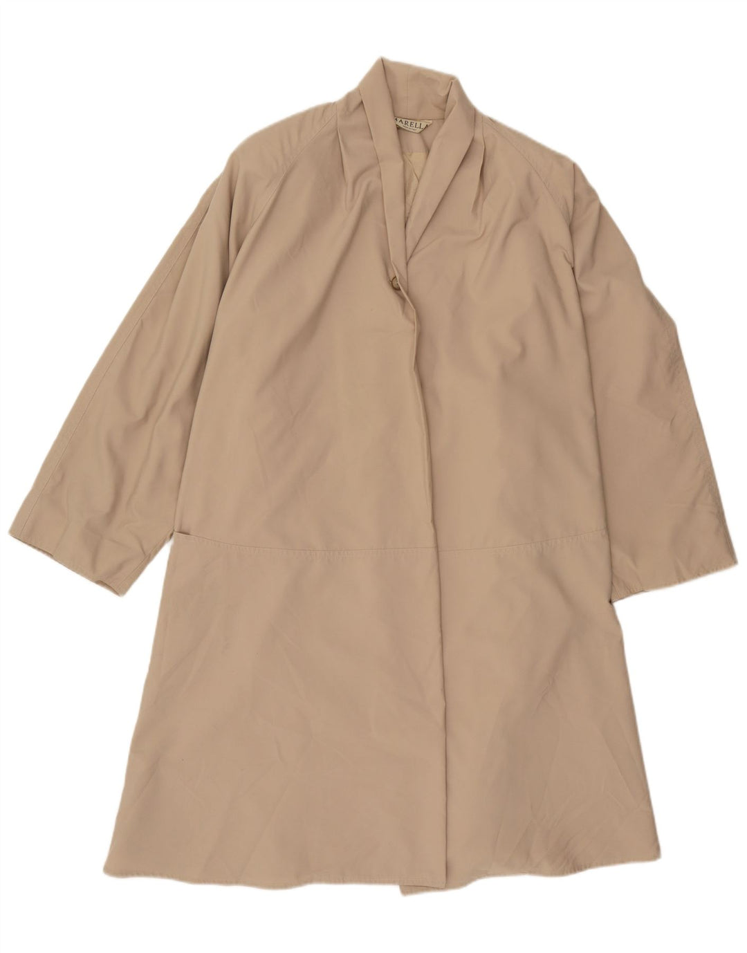 Sobretudo feminino Marella UK 14 grande poliéster bege