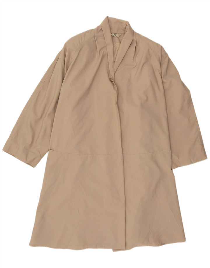 Sobretudo feminino Marella UK 14 grande poliéster bege