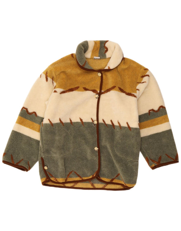 Jaqueta corta-vento vintage feminina folgada Reino Unido 10 pequena multicolorida