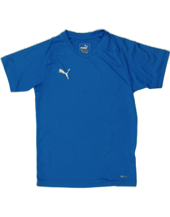 PUMA Boys T-Shirt Top 9-10 Years Blue Vintage Puma and Second-Hand Puma from Messina Hembry 