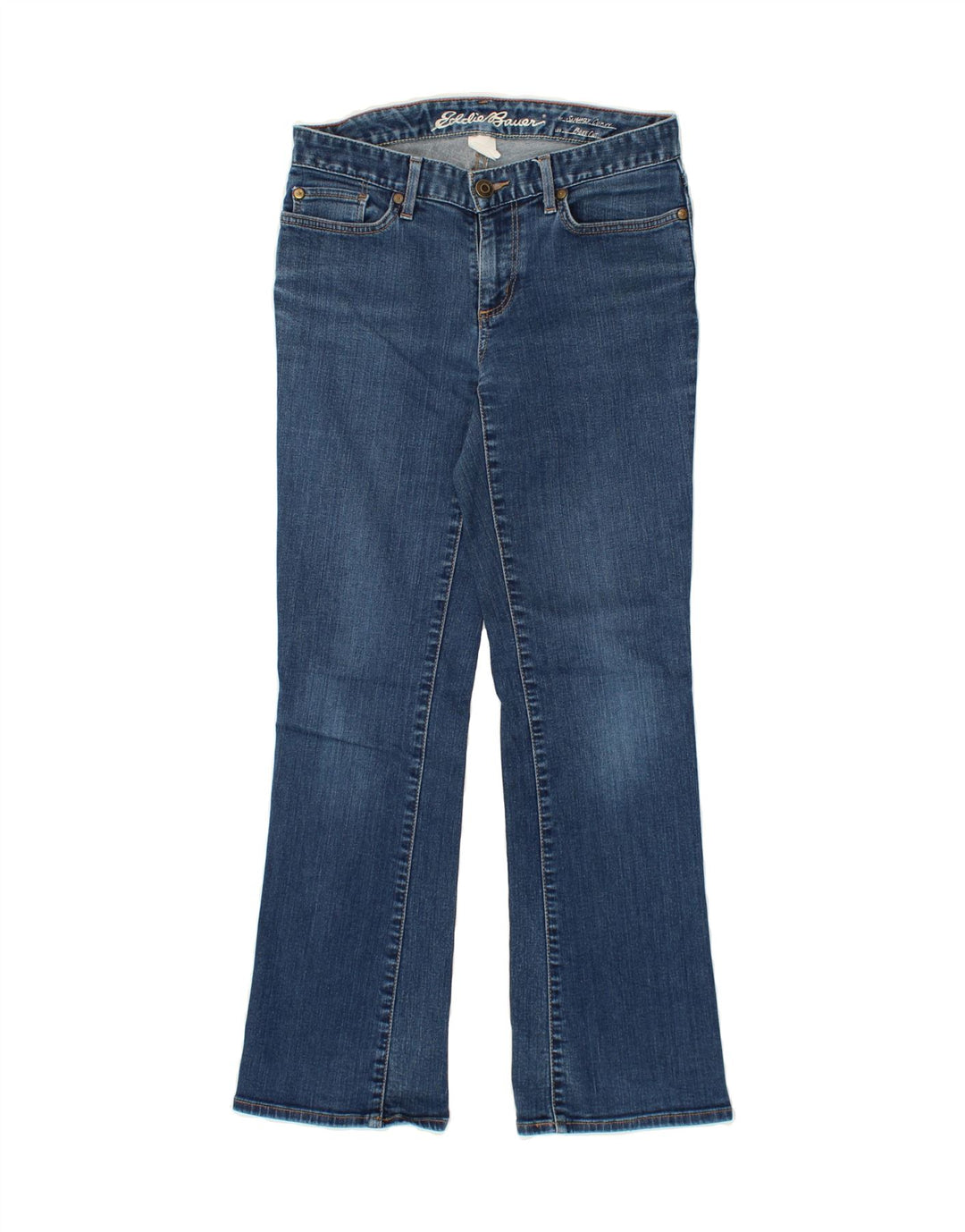 EDDIE BAUER Womens Slightly Curvy Bootcut Jeans W28 L28 Blue Cotton Vintage Eddie Bauer and Second-Hand Eddie Bauer from Messina Hembry 
